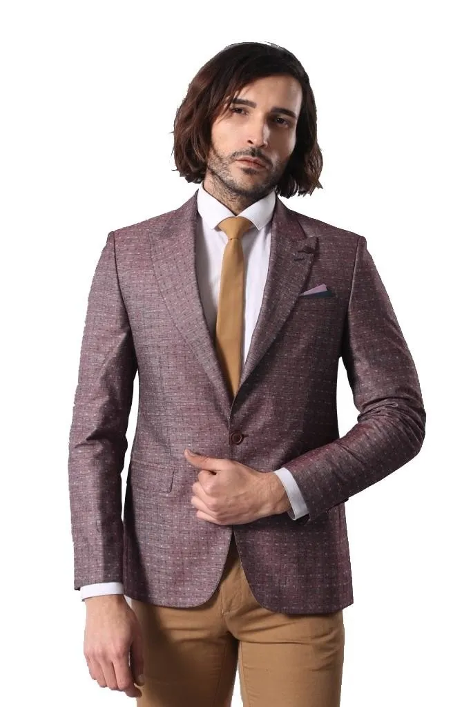 15483 Claret Red Blazer Jacket