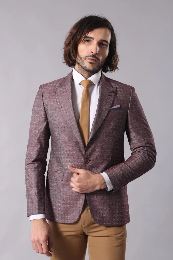 15483 Claret Red Blazer Jacket