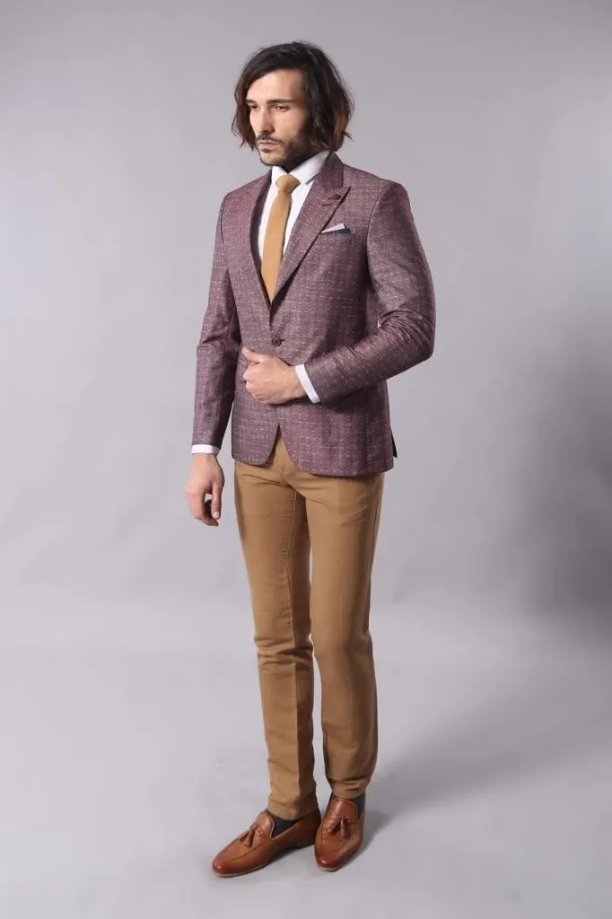 15483 Claret Red Blazer Jacket