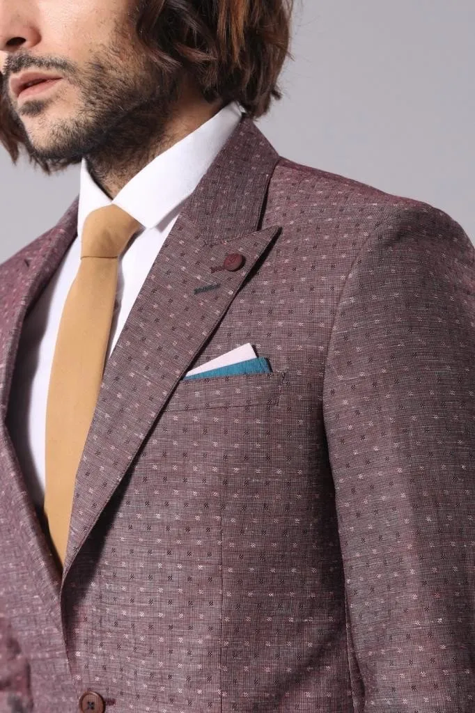 15483 Claret Red Blazer Jacket