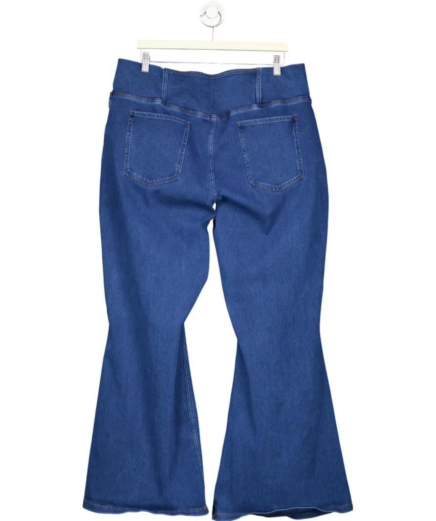 Blue Pull On Flared Stretch Jeans UK XXXL