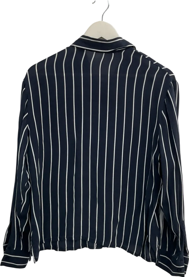 Blue Semi Sheer Striped Shirt UK S