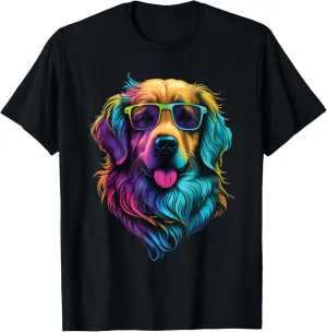 Colorful Golden Retriever Art - Dog Owner Canine Lover T-Shirt