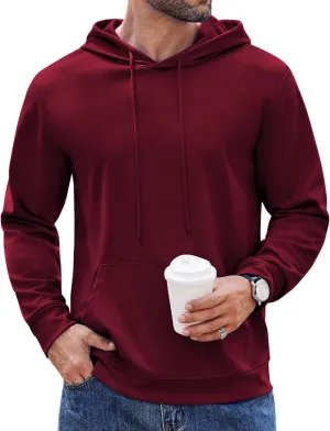 COOFANDY Men's Hoodie Long Sleeve Hooded Pullover Casual Fashion Sweatshirts Drawstring Gym Hooded with Kanga Pocket
