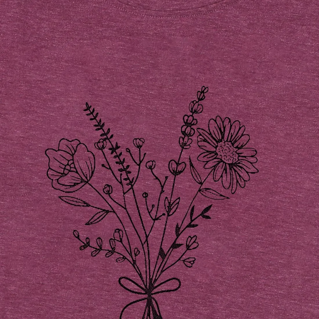 Floral Shirts for Women Boho Wildflower Graphic Workout T Shirts Summer Short Sleeve Nature Tee Tops