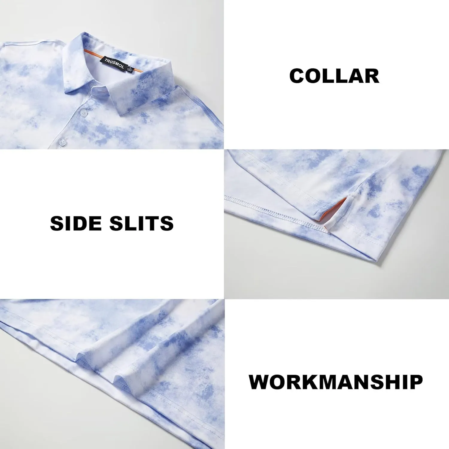 Golf Shirts for Men Dry Fit Performance Print Short Sleeve Moisture Wicking Golf Polo Shirts
