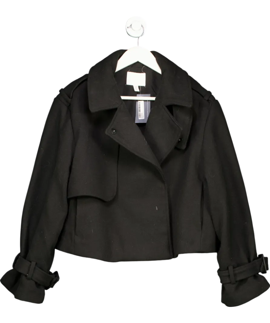 H&M Black Double Breasted Jacket UK M