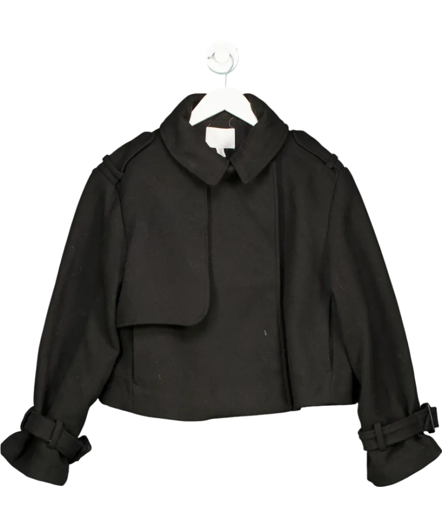 H&M Black Double Breasted Jacket UK M