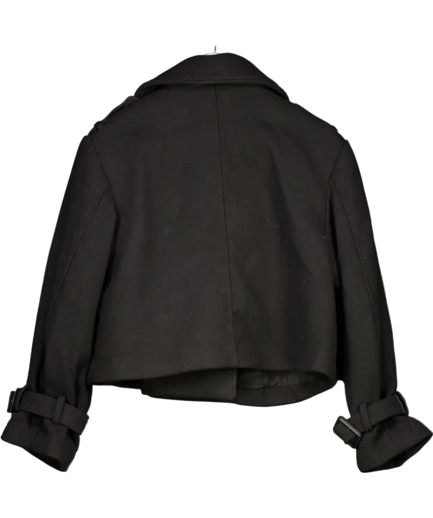 H&M Black Double Breasted Jacket UK M