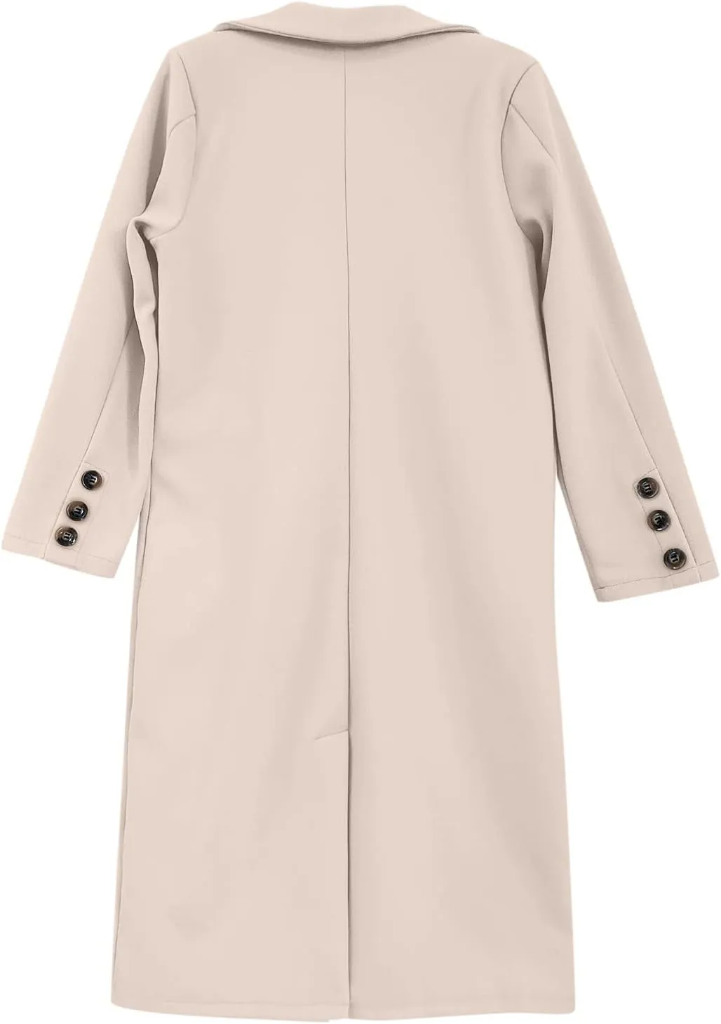 Wool Blend Coats for Women Elegant Double Breasted Long Pea Coats Fall Fashion Winter Notched Lapel Jackets Overcoat